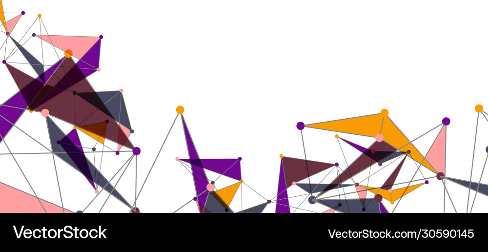 Line points connections triangular technology Vector Image