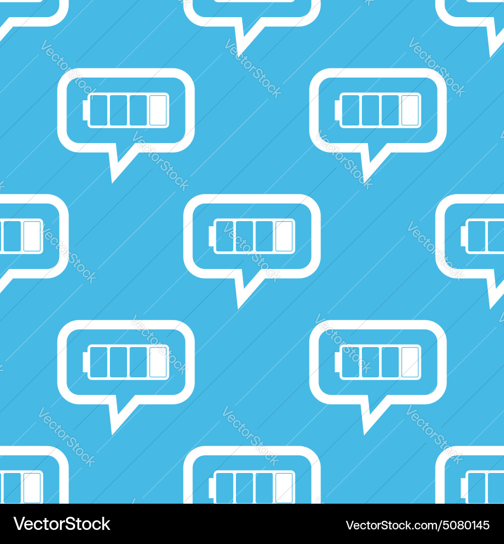 Low battery message pattern Vector Image