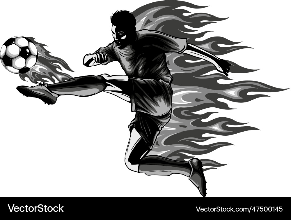 Monochromatic of soccer player Monochromatic of soccer player Vector Image