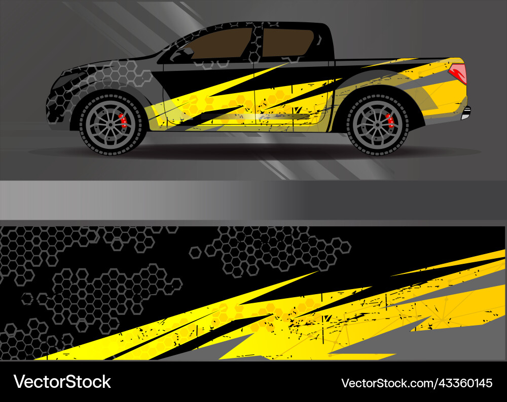 Racing Abstract Car Wrap Graphic vector image