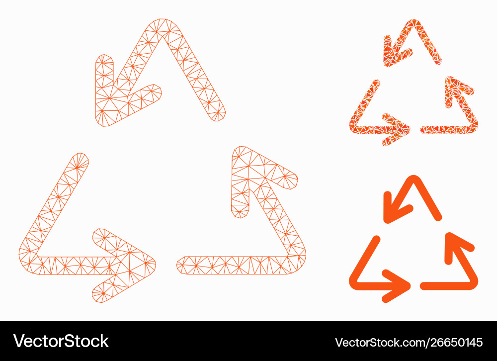 Recycle arrows mesh 2d model and triangle Recycle arrows mesh 2d model and triangle vector image