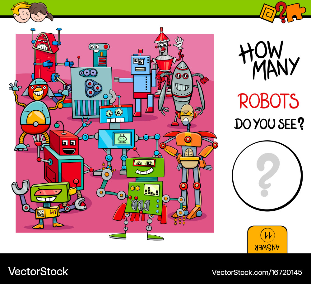 Robot Counting Game for Kids vector image