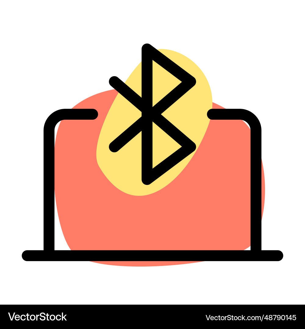 Sharing data via bluetooth to a laptop vector image