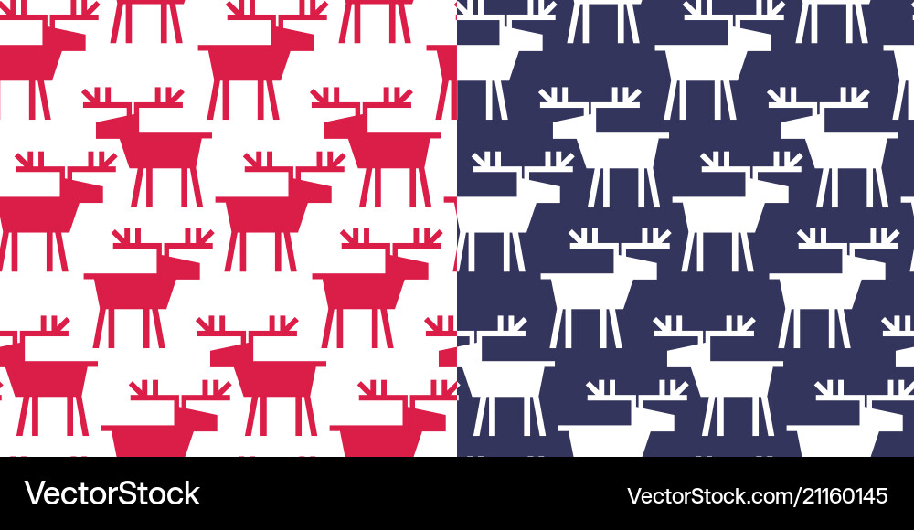 Simple xmas seamless pattern with deer f Simple xmas seamless pattern with deer f vector image
