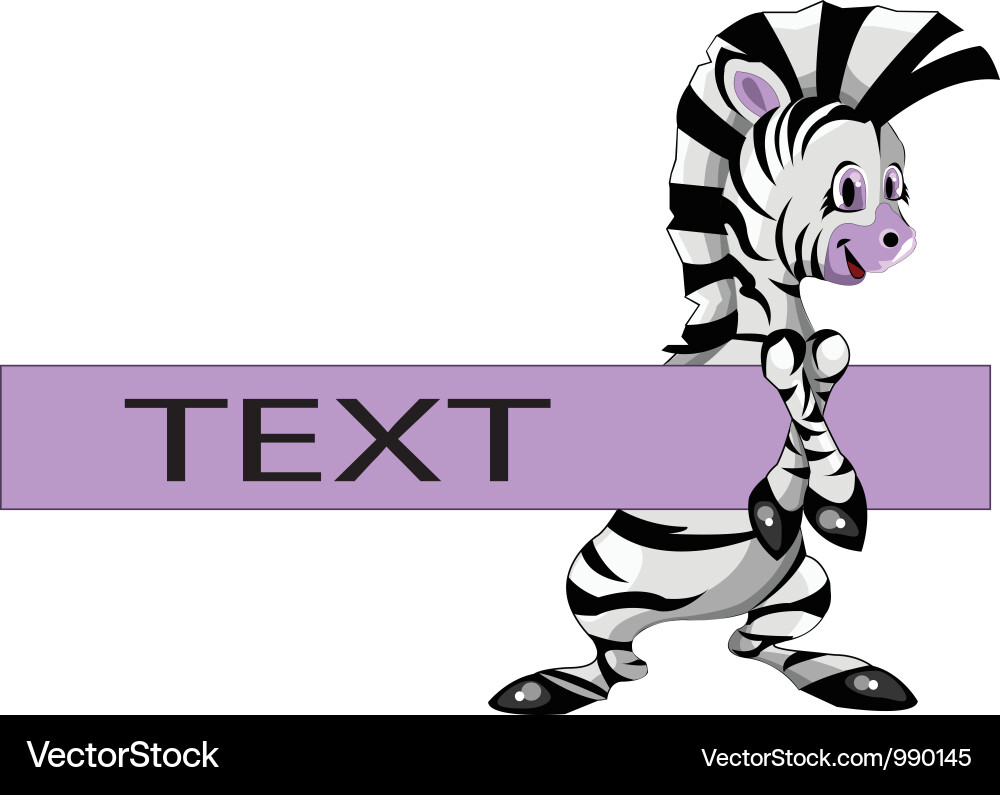 Striped Zebra with Text Overlay vector image