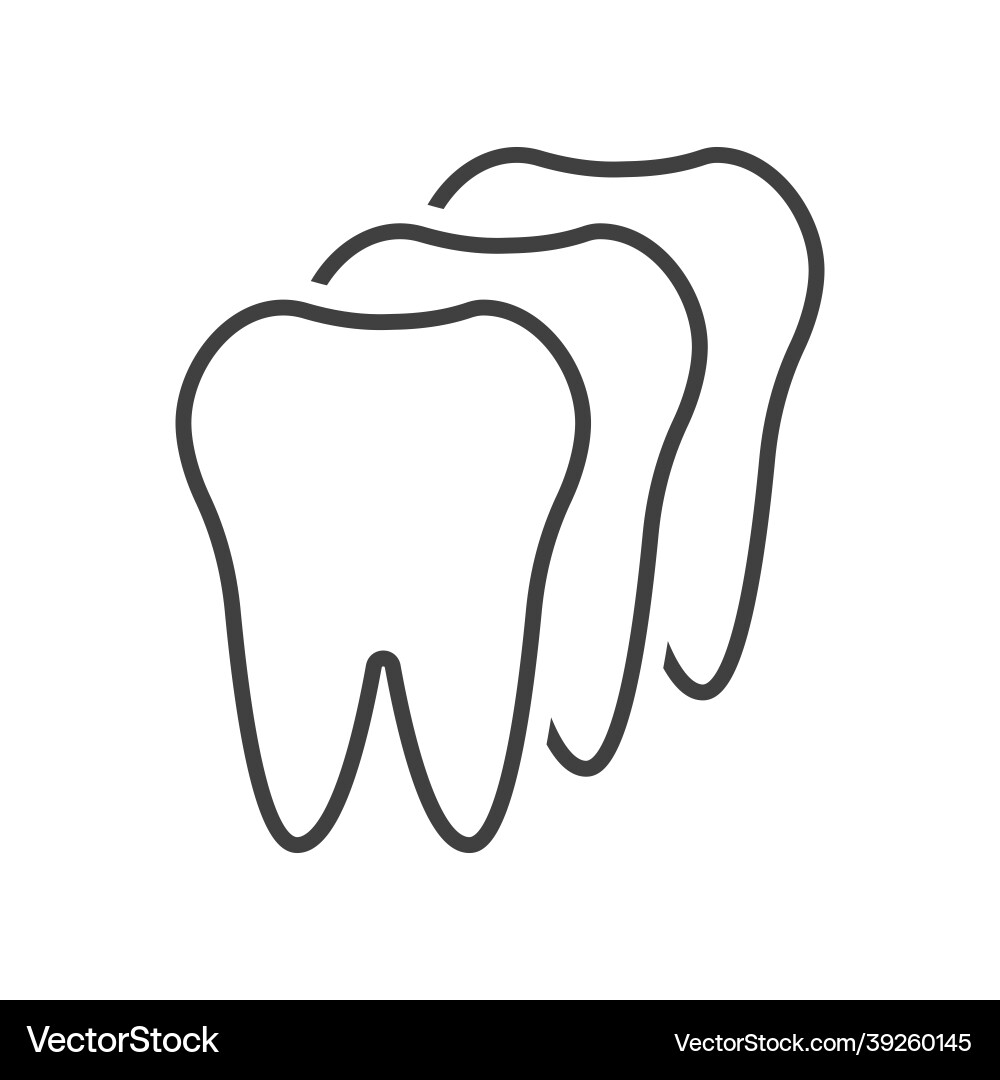Teeth in a row icon simple line drawing Teeth in a row icon simple line drawing vector image