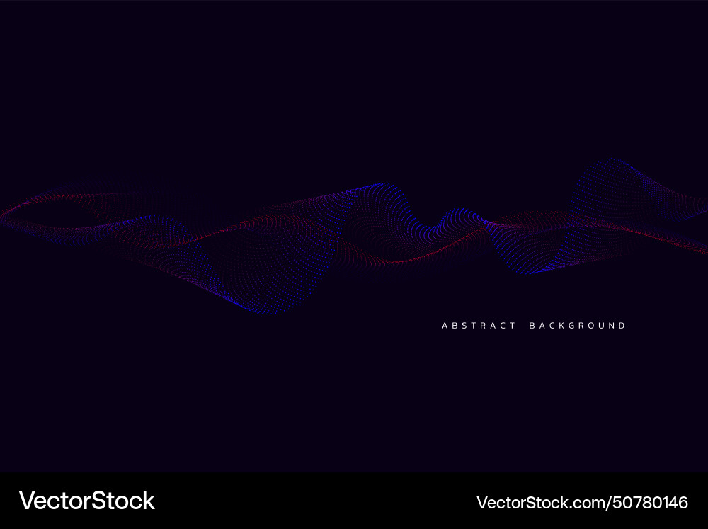 Abstract background with flowing curve particles Vector Image