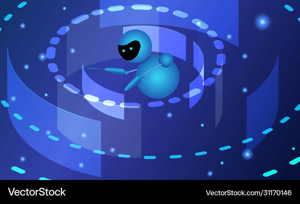 Analytic and search futuristic automation concept Analytic and search futuristic automation concept vector image