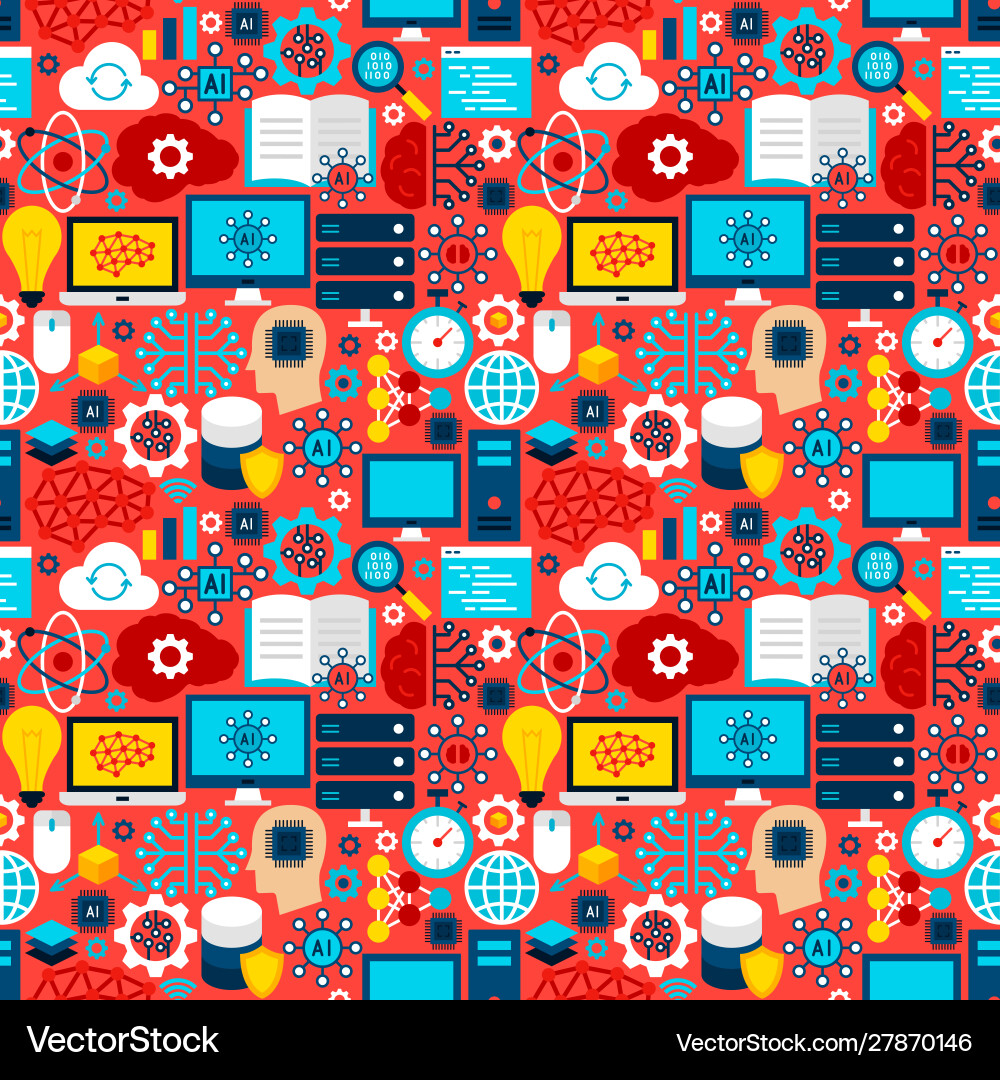 Artificial intelligence tile pattern Vector Image
