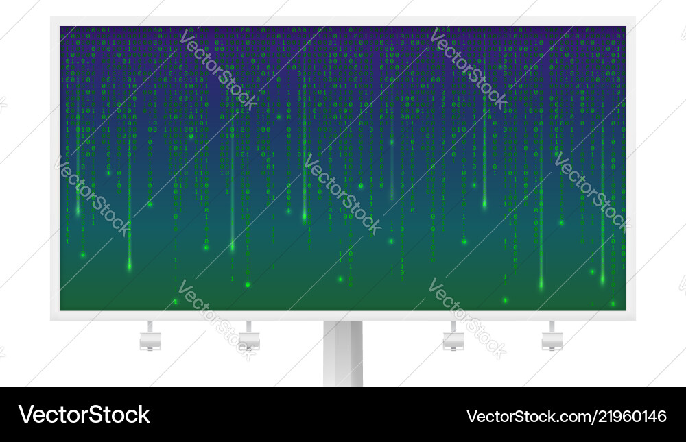 Billboard von schwimmenden binären Computercode Vektorbild