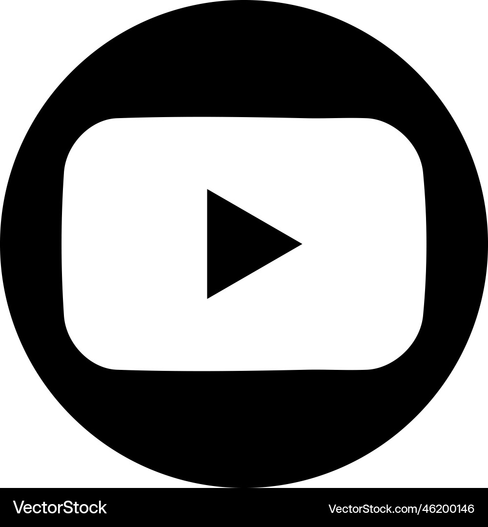 Schwarzes Youtube-Logo auf einem transparenten Hintergrund