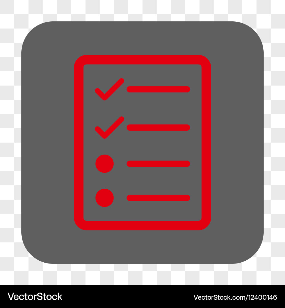 Checklist page rounded square button vector image