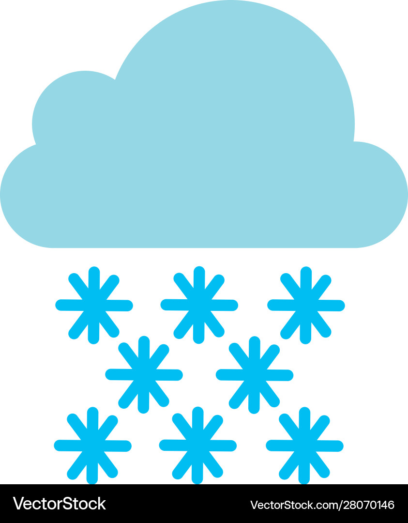Cloud with rain flat style icon Royalty Free Vector Image