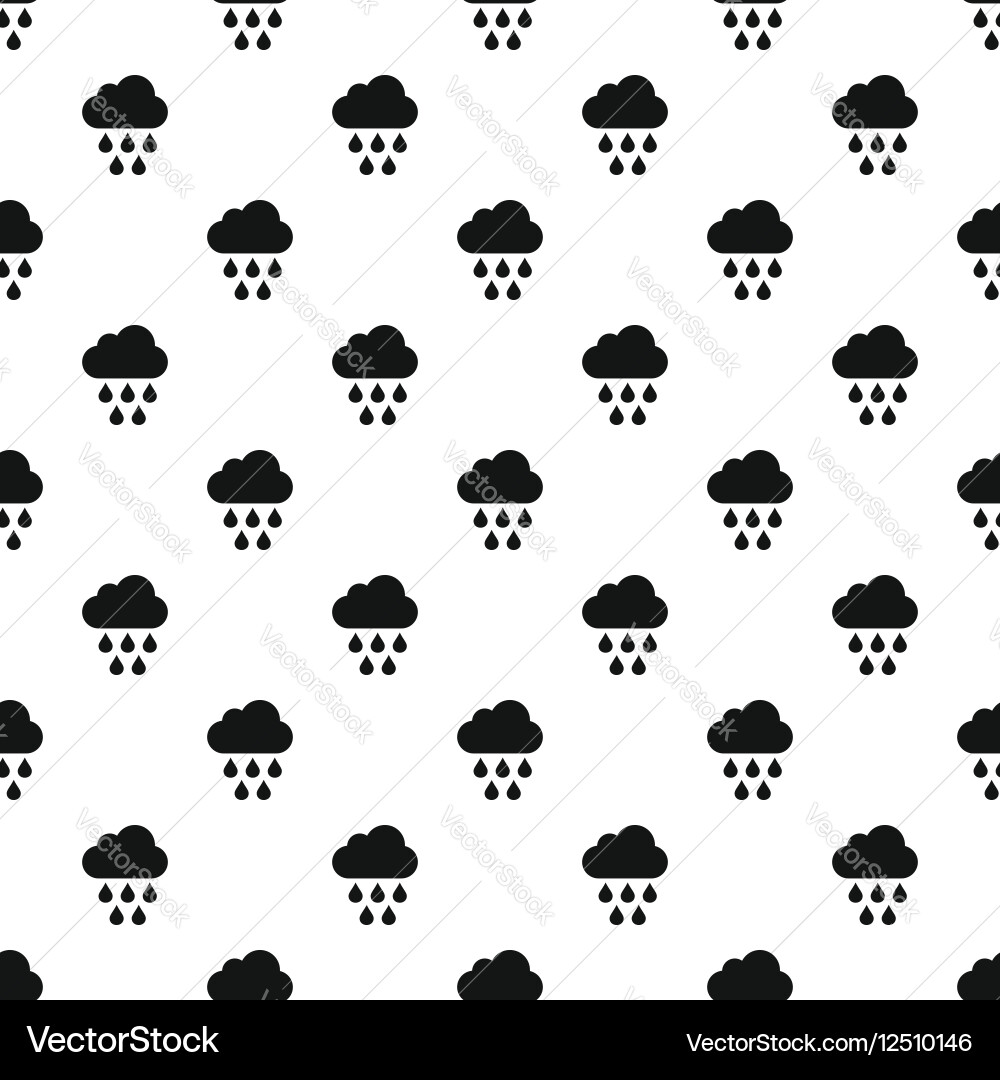 Clouds and rain pattern simple style vector image