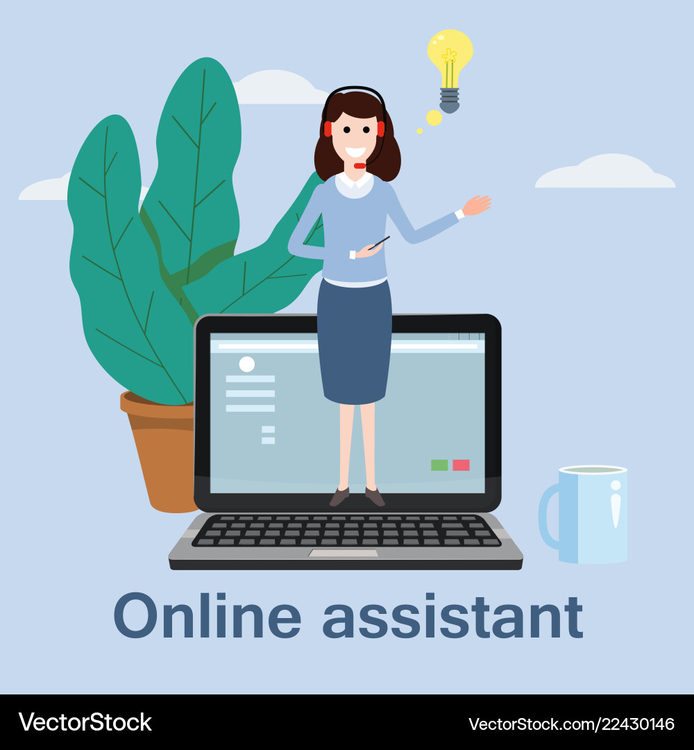 Concept online assistant customer and operator Concept online assistant customer and operator vector image
