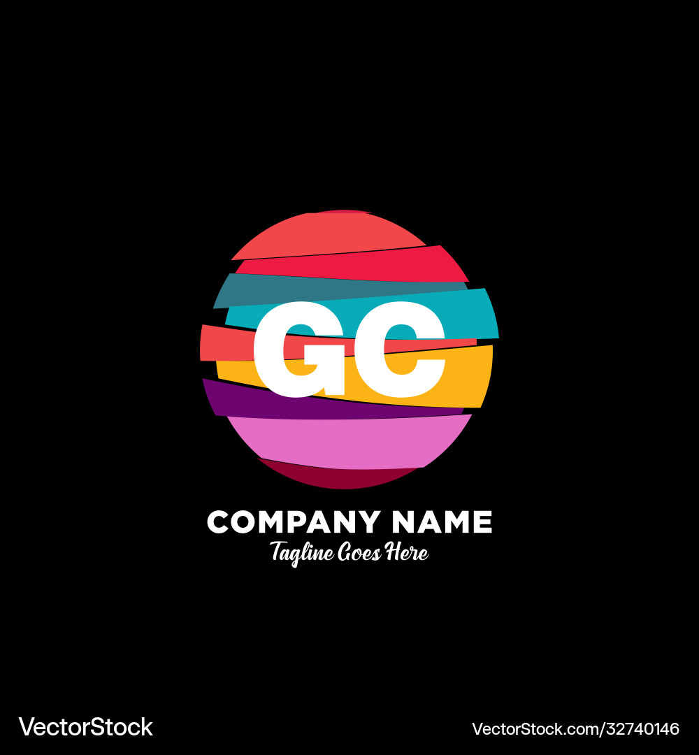 Gc initial logo with colorful template Gc initial logo with colorful template vector image
