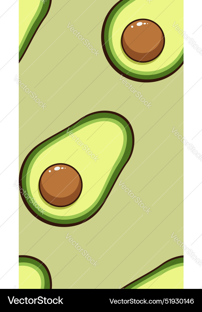 Half avocado seamless pattern Royalty Free Vector Image