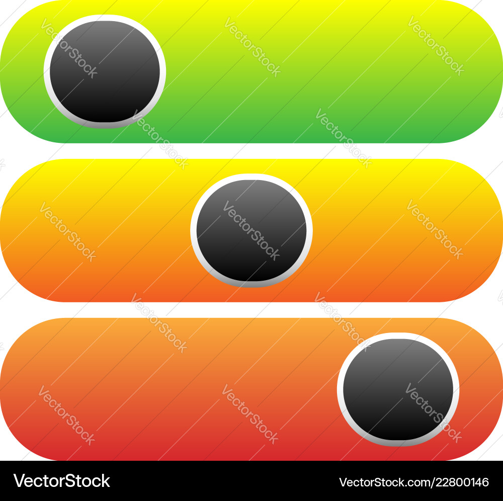 Horizontal 3 state power button without symbol Horizontal 3 state power button without symbol vector image