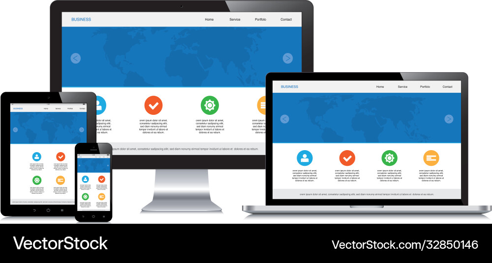 Laptop smartphone tablet computer display vector image