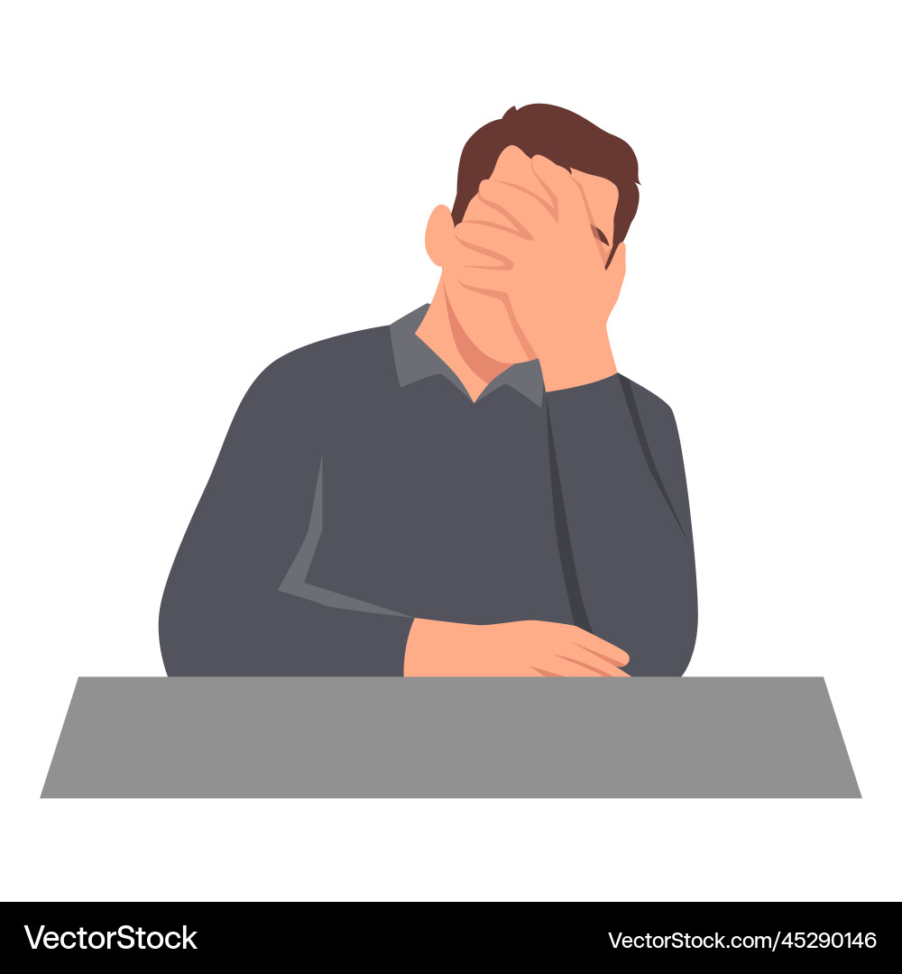 Man with Facepalm Expression Vector Image