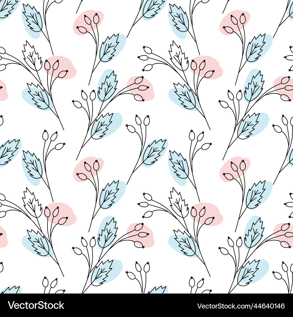 Seamless pattern from branches with spots vector image