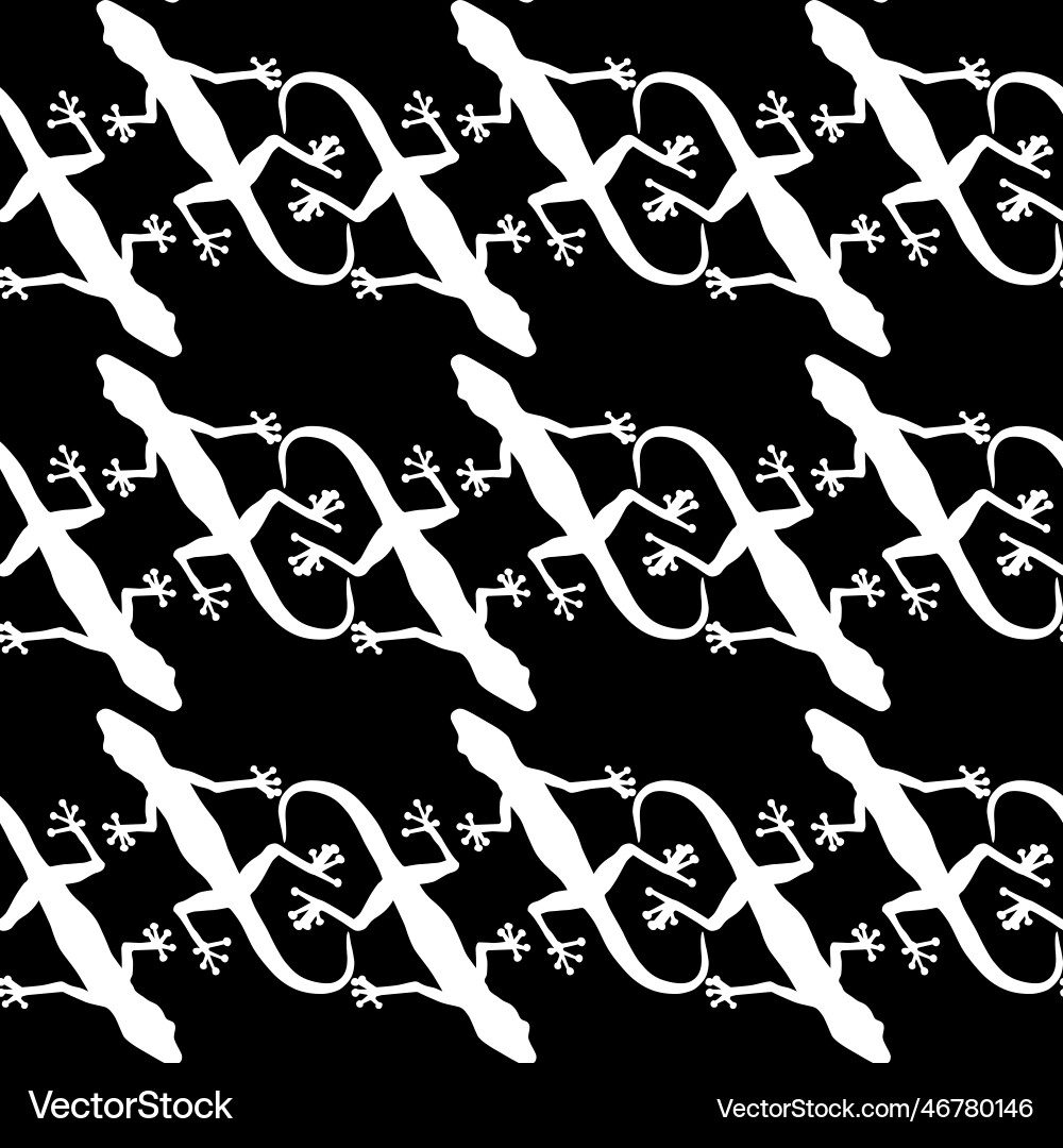 Seamless pattern with gecko lizards endless Vector Image