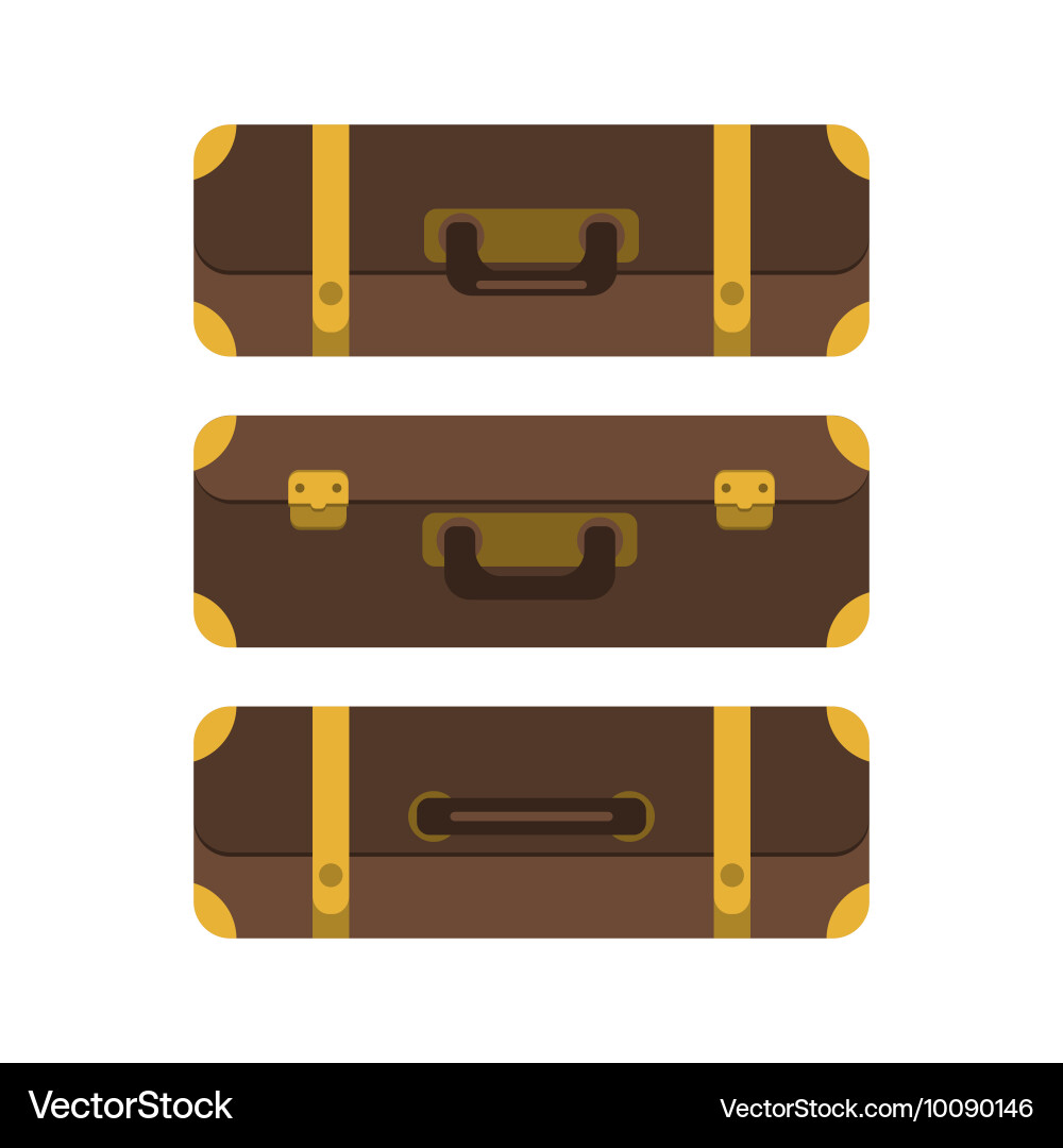Set of three suitcases view from above Vector Image