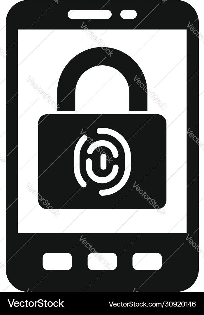 Smartphone biometric authentication icon simple Smartphone biometric authentication icon simple vector image