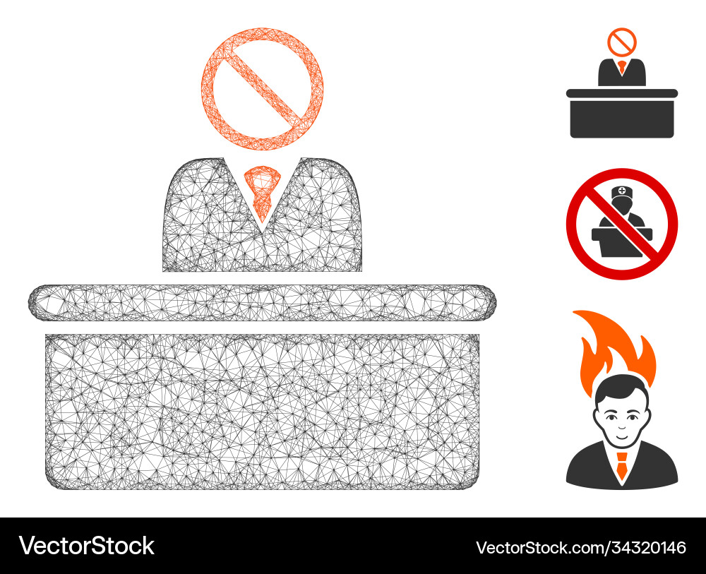 Stupid clerk polygonal web mesh Stupid clerk polygonal web mesh vector image