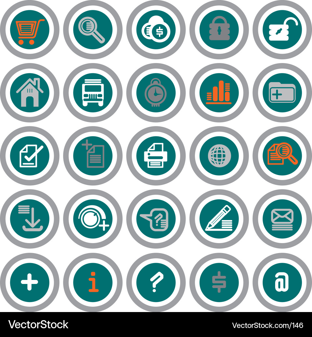 Web Circle Icons - Collection vector image