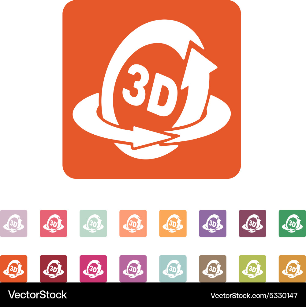 3d icon rotation arrow symbol flat Vector Image