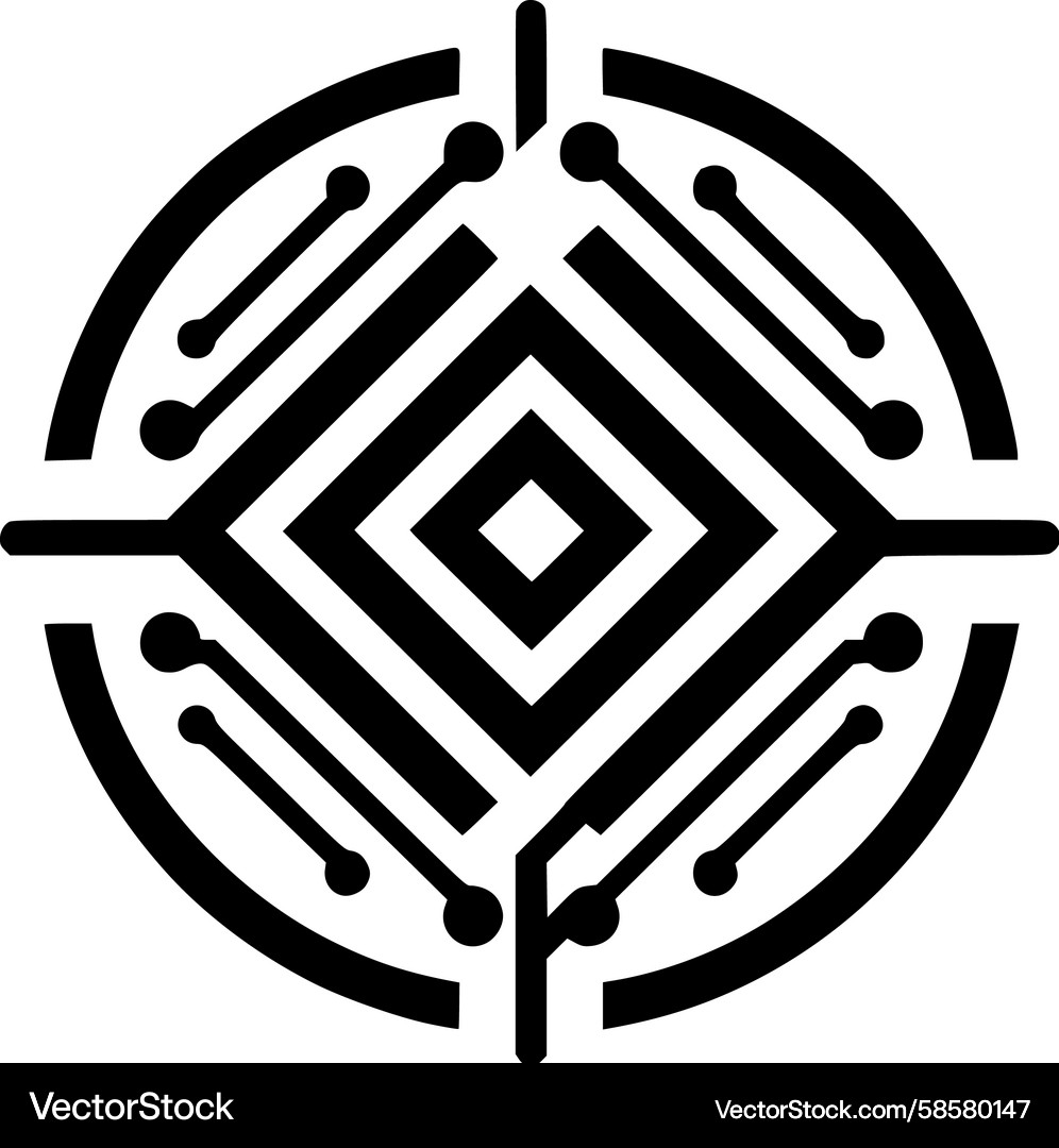 Abstract Circuit Connection Icon Vector Image