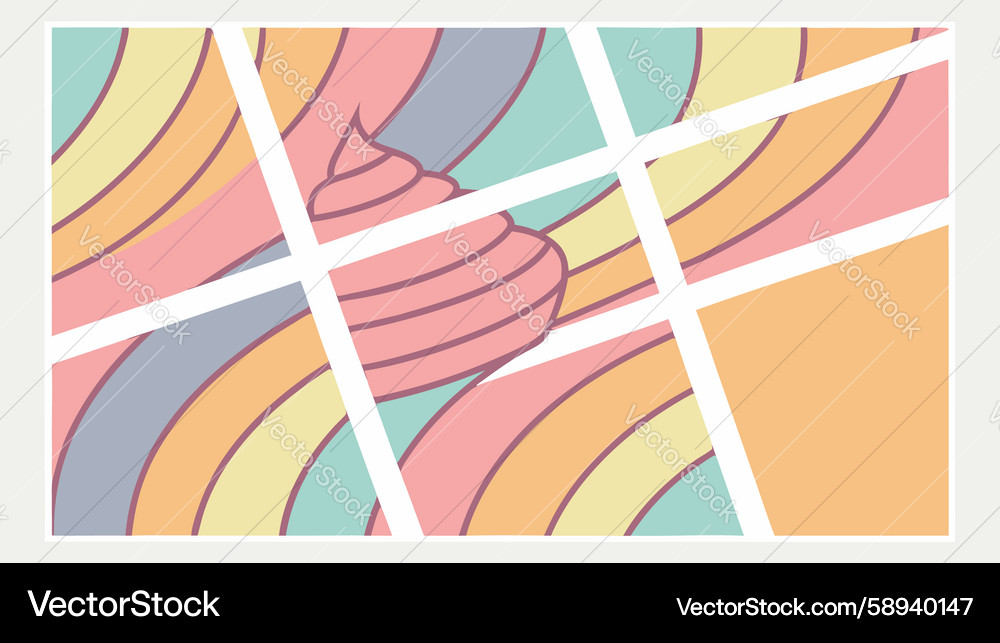 Abstract geometric pattern with colorful rainbow Vector Image