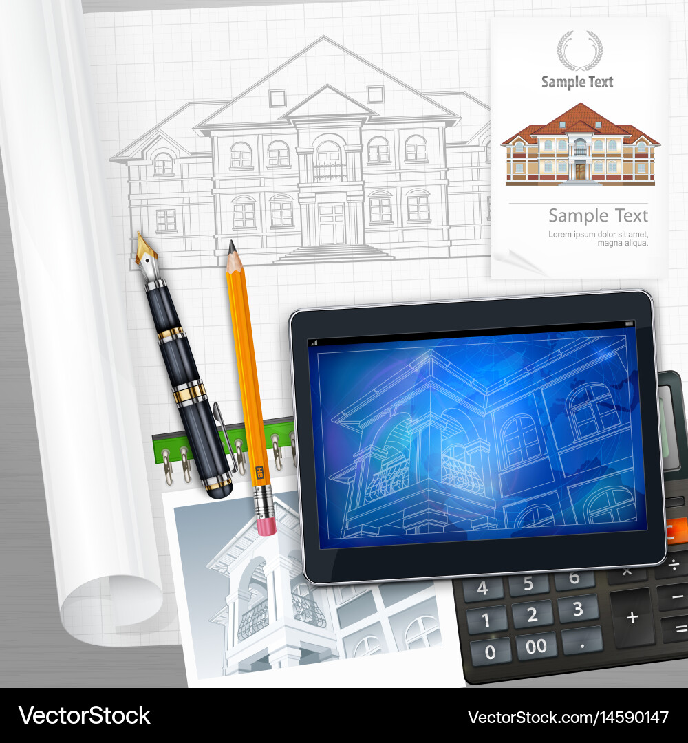 Architecture and technological elements Vector Image
