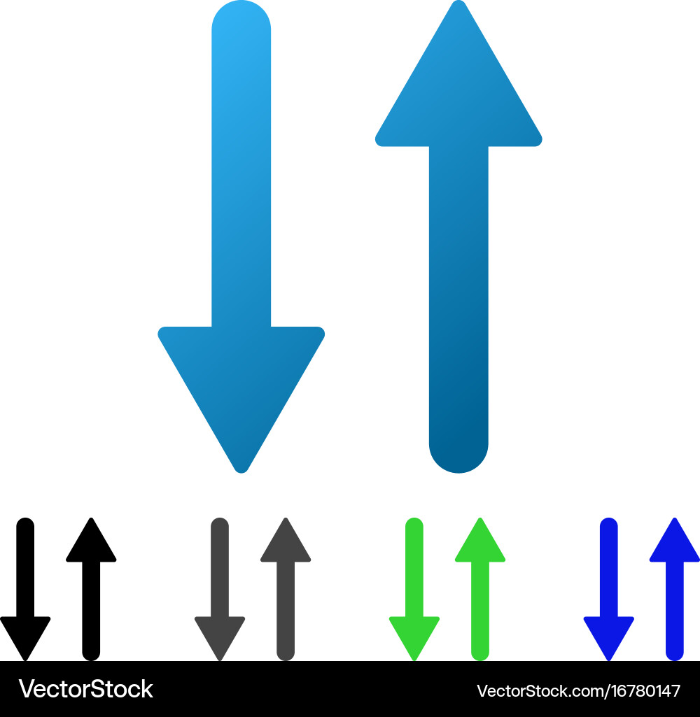 Arrows exchange vertical flat gradient icon Vector Image