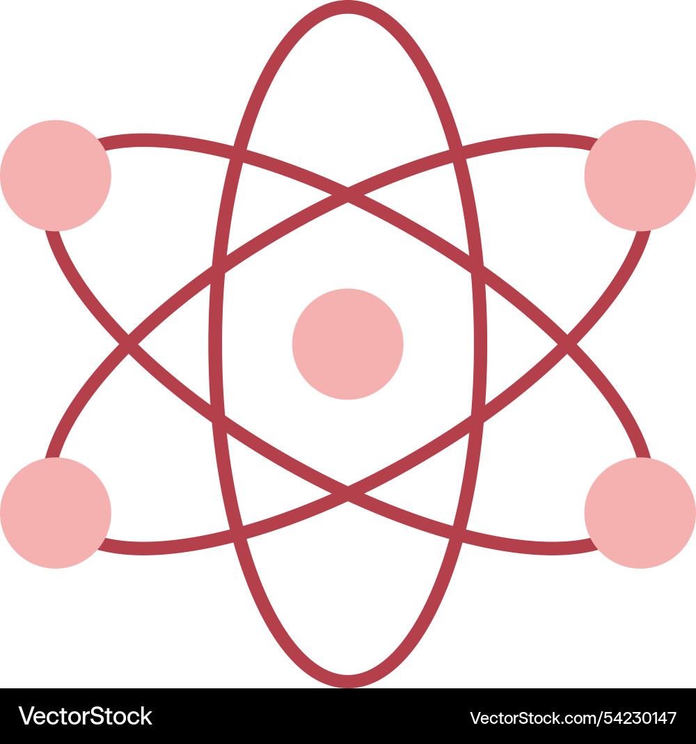 Atom line fill icon Vector Image