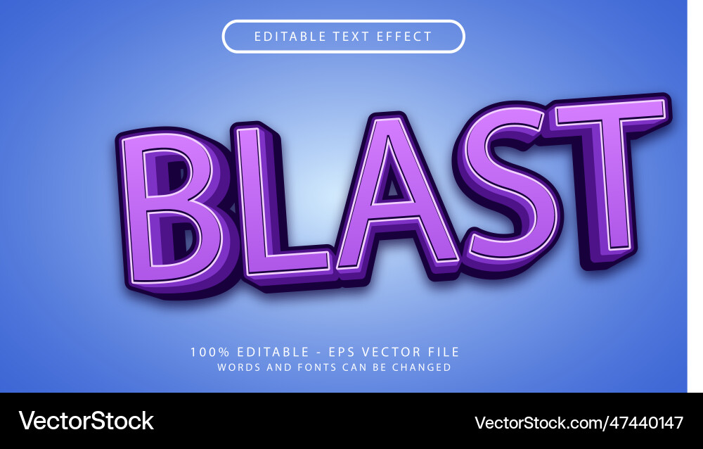 Blast 3d text effect and editable vector image