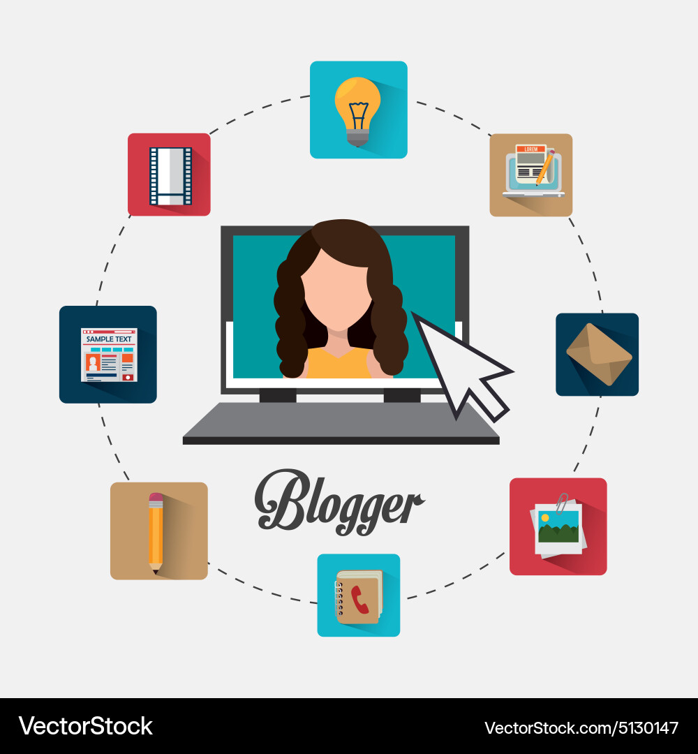Blogger digital design vector image