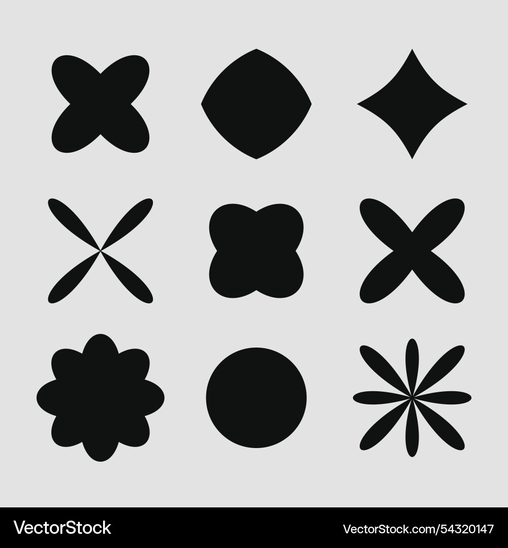 Brutalist abstract geometric shapes and grids Vector Image