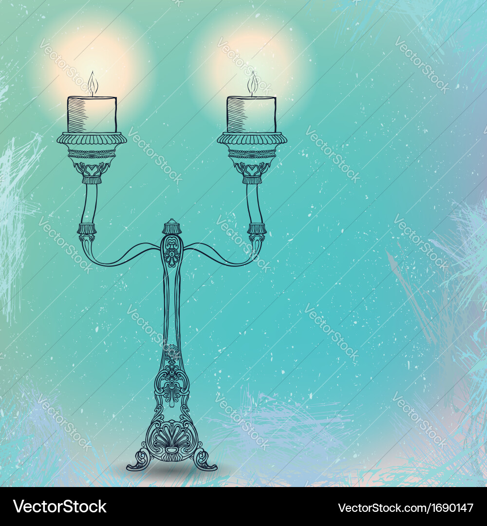 Candlestick with two stems Vector Image