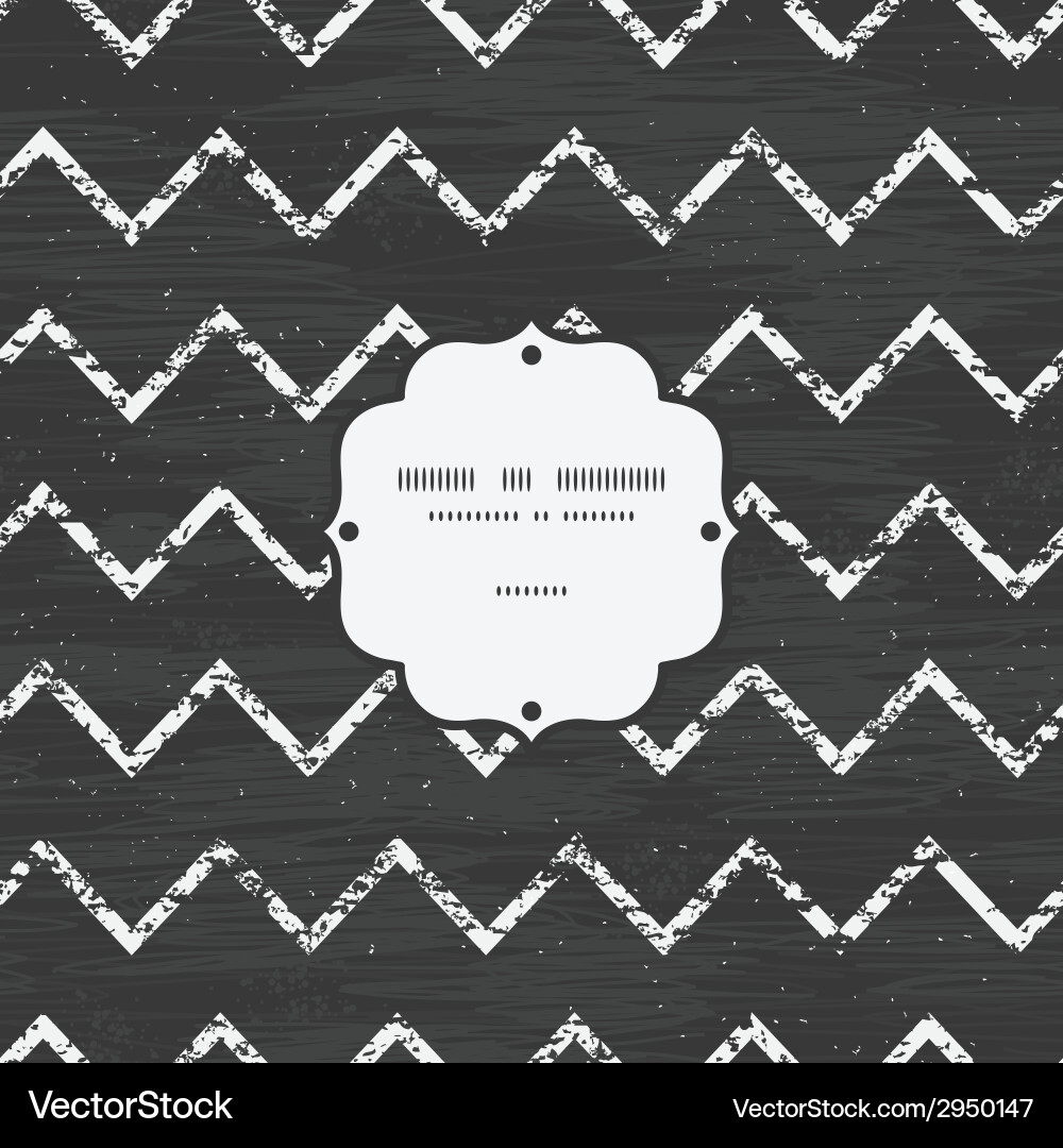 Chalk chevron blackboard frame seamless pattern vector image