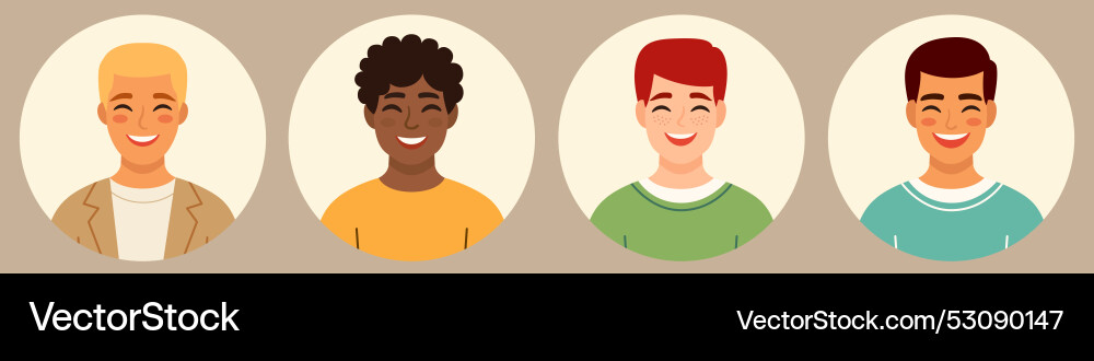 Characters avatars set portrait of multicultural Vector Image