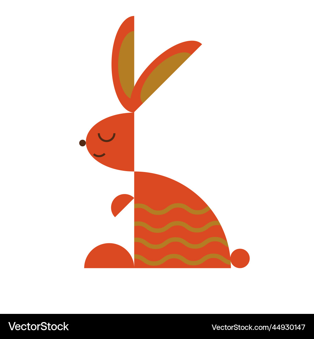 Christmas geometric rabbit isolated element Christmas geometric rabbit isolated element Vector Image