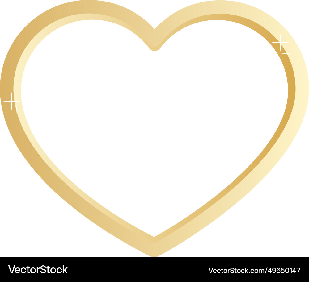 Close-up of a simple shiny golden heart Close-up of a simple shiny golden heart vector image