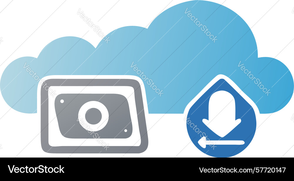 Cloud computing download data transfer icon Vector Image