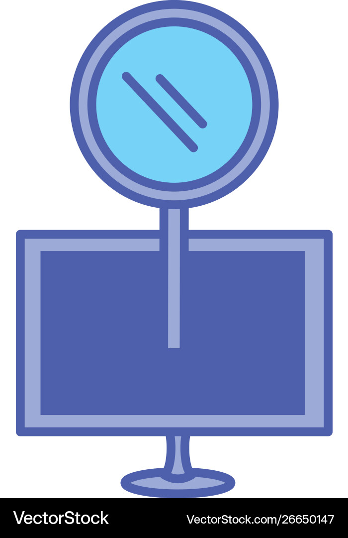Computer monitor with search magnifying glass Computer monitor with search magnifying glass Vector Image