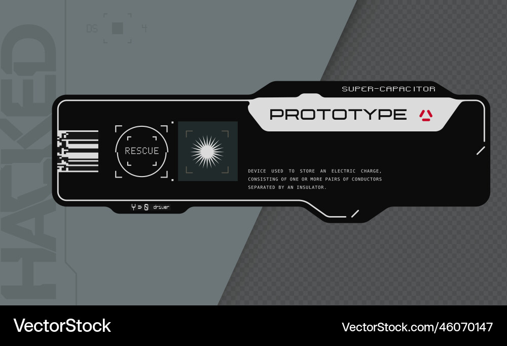 Cyberpunk Warning Label Vector Image