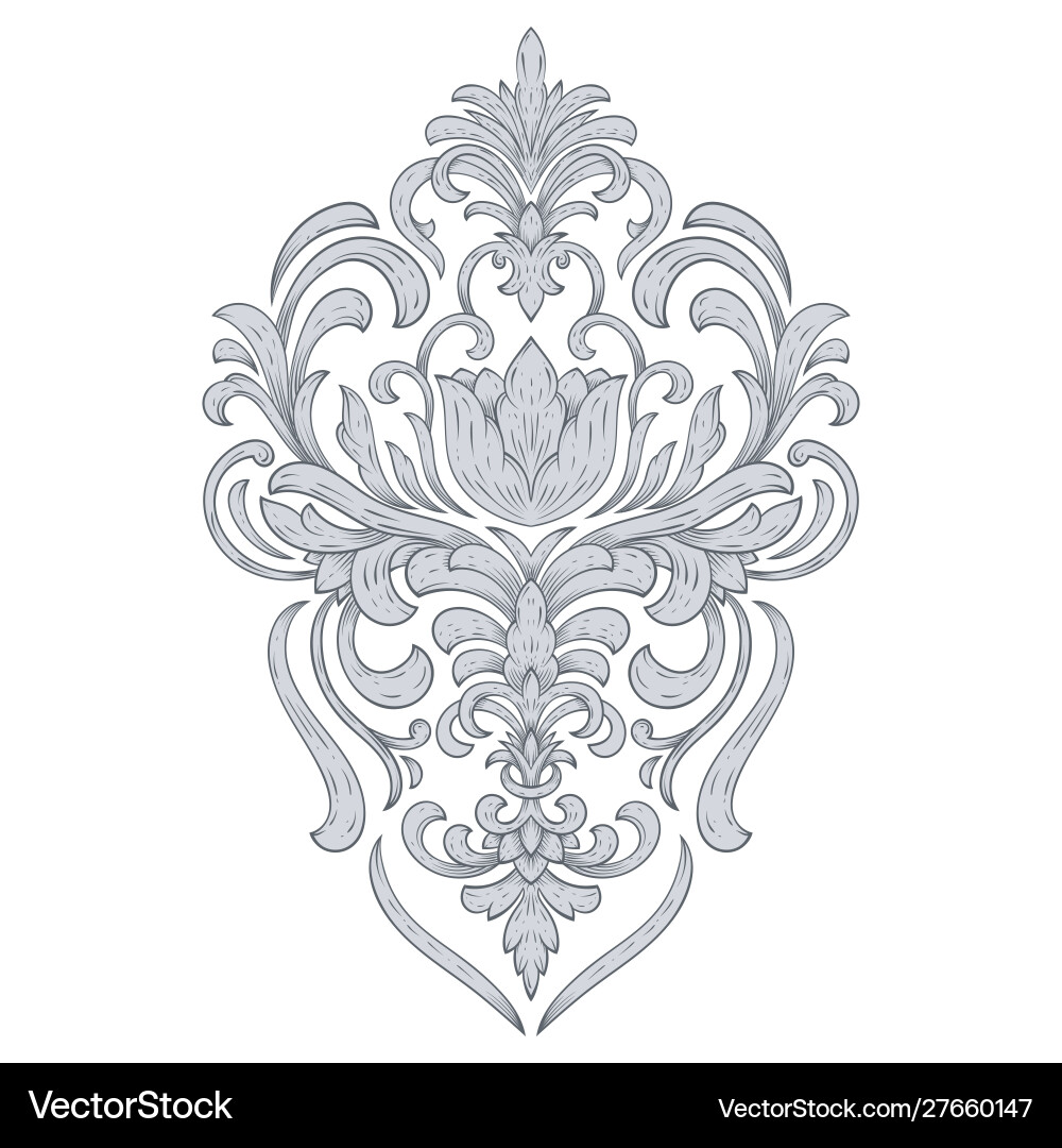 Damask element isolated central Damask element isolated central vector image