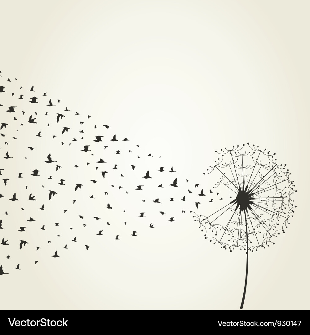Dandelion Flight Vector Image