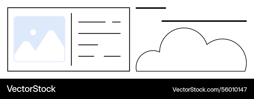 Digital content layout with image placeholder Digital content layout with image placeholder vector image